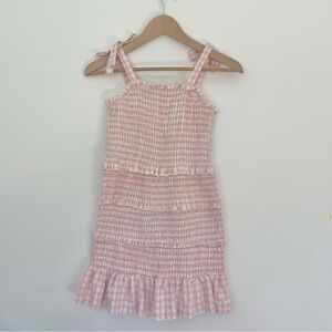 Tween Diva Smocked Gingham Girls Dress Pink and White Teen Girls Sz 12 Cutesy
